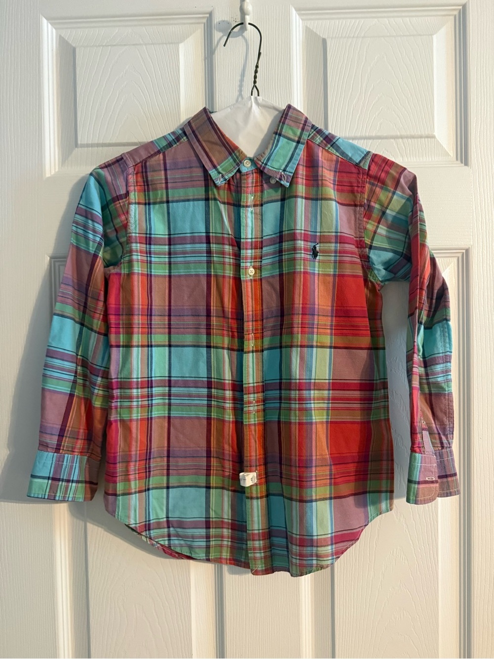 Ralph Lauren Boys Multicolor Plaid Button Down Shirt Size 7